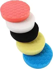 5pcs Hexagon Foam Car Wax Applicator Pads Set Durable Sponge Buffing Discs for Polishing Waxing Cleaning Compatible with Car Polishers Vehicle Detailing Accessories