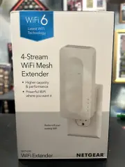 NETGEAR AX1600 4-Stream WIFI 6 Mesh Extender EAX12-100NAS White BRAND NEW