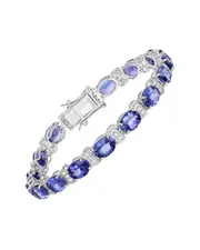 Diana M. Fine Jewelry 14K 20.26 ct. tw. Diamond & Tanzanite Tennis Bracelet