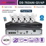 Hikvision 4CH 4K NVR Security CCTV System 5MP IP Camera Mic IR30 PoE IP67 H.265+