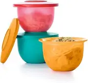 [Tupperware] Mini Impressions 2.25 cups Bowl Set of 3 in Red Papaya Green