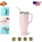 Large 40 oz Tumbler with Silicone Straw & Comfort Handle - Dishwasher Safe