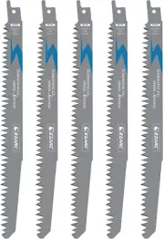 Wood Pruning Reciprocating Saw Blade, 9-Inch Recip Saw Blades R931GS 5TPI (5-Pac