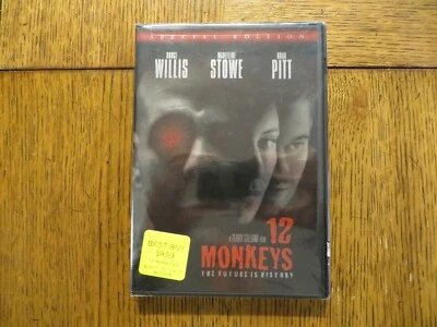12 Monkeys - Bruce Willis, Madeleine Stowe, Brad Pitt - 1995 DVD BRAND NEW!!!