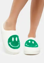 [Public Desire] Green Smile Fuzzy Slippers