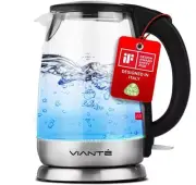 Glass Electric Tea Kettle. Fast Water Boiler. BPA-FREE Stainless Steel & Borosil