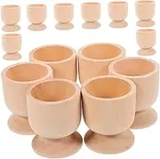 ERINGOGO 15Pcs Wooden Egg Holder Eggs Cups for Decoration for Home Kitchen Parties Weddings Durable Handmade Design for Celebrations