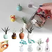 Mini Vase Magnets for Fridge, Mini Ceramic Vase Magnets, Ceramic Vases Refrigerator Magnet,Bud Vases Magnetic for Refrigerator Decoration Kitchen Locker Kitchen Office (8PCS-B)
