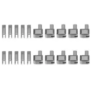 10Sets Zipper Repair Kits, #5 Retainers Box & Insertion Pins, Metallic Black