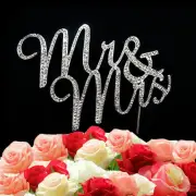 Mr & Mrs Wedding Cake Topper Decoration Rhinestone And Diamante Crystal Sign