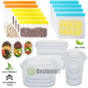 Lock Reusable Food Container Storage Thick Freezer Bag Leakproof Zipper (10/8pc)