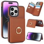 IPhone 11 Pro Case With Card Holder,Military Grade Drop Protection,Durable Shockproof Cover-Brown