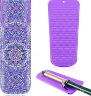 Shappy 2 Pieces Curling Iron Travel Case Cover Heat Resistant Flat Iron Holder Case Sleeve Neoprene Straightener Holder and Silicone Hot Tools Flat Bag(Mandragora)