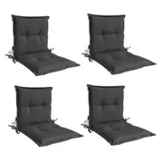 Panama Midback Outdoor Flanged Seat Cushion - Black Grey (Set of 4)