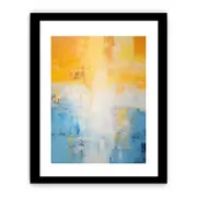 Yellow Blue Abstract Knife Art Framed Art Framed print Art Poster