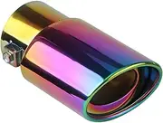 Muffler tip, 1pc 2.5inch Tip Of Autosmobile Exhaust Muffler Tail Stainless Steel Chrome Plating Modified Tail Throat General Modification(1PC-straight)