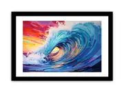 Rainbow Surf Art Framed Print