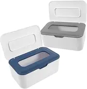 Ipetboom 2Pcs Wipe Dispenser with Lid Portable Outdoor Tissue Container for Convenient Dry and Wet Wipes Storage Box Dustproof Sealed Design Versatile for Stroller and Diaper Bag