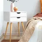 Artiss Bedside Table 2 Drawers BODIE White
