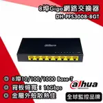 大華8埠GIGA網路交換器｜DH-PFS3008-8GT