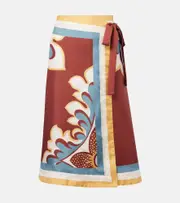 [La DoubleJ] La DoubleJ Printed silk wrap skirt UK 16 multicoloured