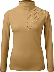 [Generic] Women Thermal Shirts Spring and Autumn High Neck Bottoming Womens Long Sleeve Casual Loose T Shirt Dress Womens Cotton Long Sleeve T Shirt 2X Thermal Tops for Men