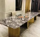 Black & White Agate Natural Dining Agate Dining Table Agate Stone Console Table