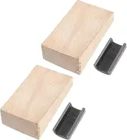 Toddmomy Hoe Parts Kit 2 Iron Hoe Head Reinforcement Wedges Wood Stoppers for Garden Hoe Handles