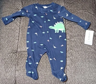 Baby Boy Size Preemie Premature Sleep & Play Carter's Dinosaurs New With Tags