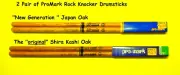 Promark Shira Kashi Oak ROCK Drumsticks, Rock 5a DRUMSTICKS, Rock Knocker 2-pair