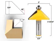 45 Degree Chamfer Edge Forming Router Bit - 1/2" Shank - Yonico 13916