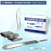 100PCS Scalpel Blades #22 + Handle #4+ Blade Remover FOR DERMAPLANING SURGICAL