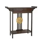 Vintage Hall Console Table Luxurious Totem Decor with Pull Drawer & Bottom Shelf