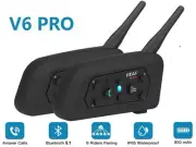 Motorcycle Bluetooth Helmet Headset Intercom 850mAh Communicator 800m 6 Riders