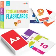 merka Toddler Flash Cards, Set of 64 Alphabet, Letters, Colors, Shapes & Numbers