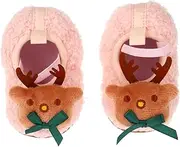 PRETYZOOM 1 Pair Reindeer Baby Shoes Newborn Indoor Shoes Newborn Crib House Shoes Warm Baby Shoes Baby Booties Knitted Infant Prewalker Shoes Infant Slipper Plush Shoes Christmas Cotton