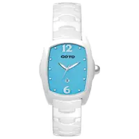 在飛比找momo購物網優惠-【GOTO】Sweet color 甜美陶瓷時尚腕錶-白x藍