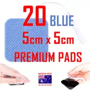 ALDI TENS EMS compatible ELECTRODE PADS - 5cm x 5cm x 20 BLUE PREMIUM PADS