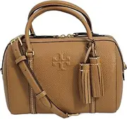 [Tory Burch] 141955 Thea Tan With Gold Hardware Leather Women's Small Satchel Bag, Tan, Small