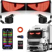 Kjoy 2PCS Devil Eyes LED Light for Truck, 23''x5'' Flexible LED Display for Car Window, Digital Scrolling Programmable Led Sign, Dynamic Personalized Big Eye Lights for Truck Windshield
