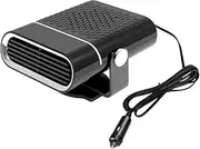 Car Heater, 12V / 24V Portable Car Fan for Vehicles Quick Heating Air, 2 in1 Fast Heating and Cooling Car Heaters, Plug in Cigarette Lighter Car Defrost Defogger Automobile Windscreen Fan Black 24V