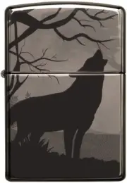 Zippo 49188 Howling Wolves 360° Design Black Ice