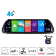 Newest Car DVR 4G ADAS 10" Android 8.1 Stream Media Rear View Mirror dash camera