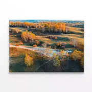 Yellow Grassland Nature Print 100% Australian Made 150 x 100cm (Stretched)