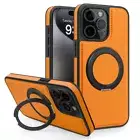 For iPhone 16 Pro Max 15 14 13 Magnetic Leather Case Mag Safe 360° Stand Cover