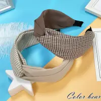 在飛比找momo購物網優惠-【卡樂熊】韓版千鳥紋扭結造型髮箍(扭結髮箍)