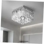 Crystal Chandelier, Modern Flush Mount LED Ceiling Light Fixture for Hallway
