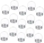 YARNOW 15Pcs DIY Clear Plastic Snow Globe Kit with Screw Off Caps Winter Craft Accessories for Unique Ornaments Holiday Decor and Creative Projects