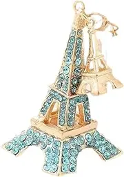[ａ aternee] Paris Towers Keychain Car Key Chain Rhinestone Graduation Gift Bag Charm Sparkling Rhinestone Car Keychain Towers Key Rings