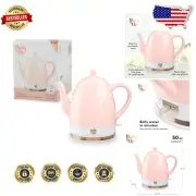 Chic 1.5L Pink Electric Ceramic Gooseneck Kettle - Fast Boiling & Stylish
